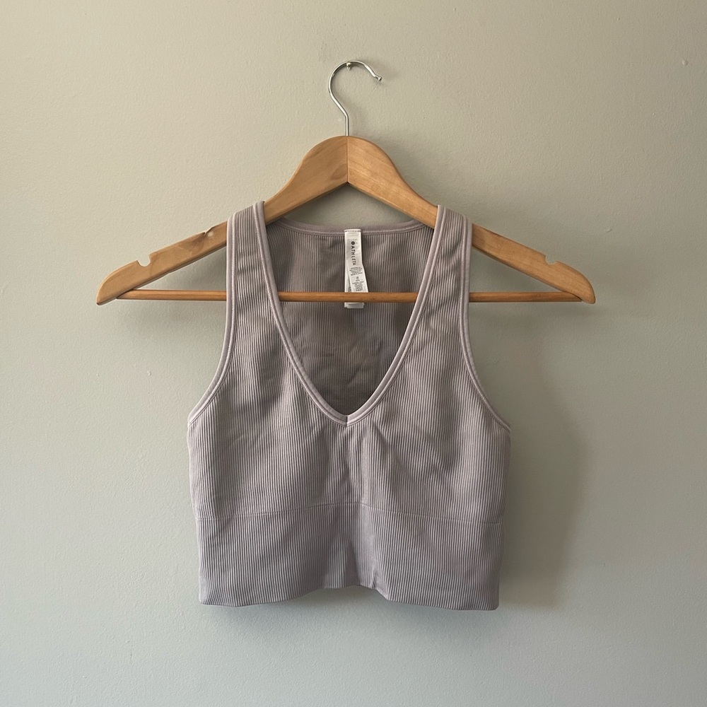 Athleta "Aurora Seamless Crop Rib Tank" - sz XS - tinsel purple